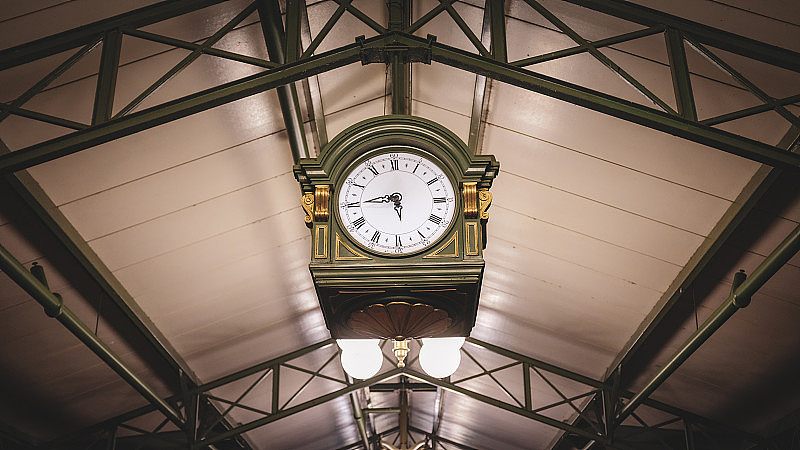 老式火车站时钟
