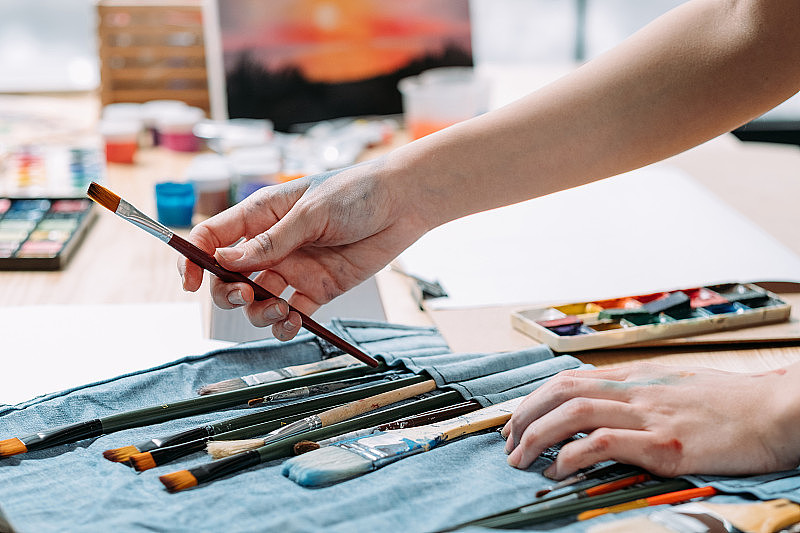 专业艺术家工具包画家选择画笔