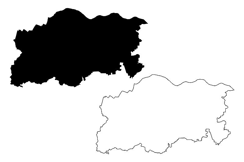 普列文省(保加利亚共和国、保加利亚省)地图矢量插图，普列文斯卡州地图草稿