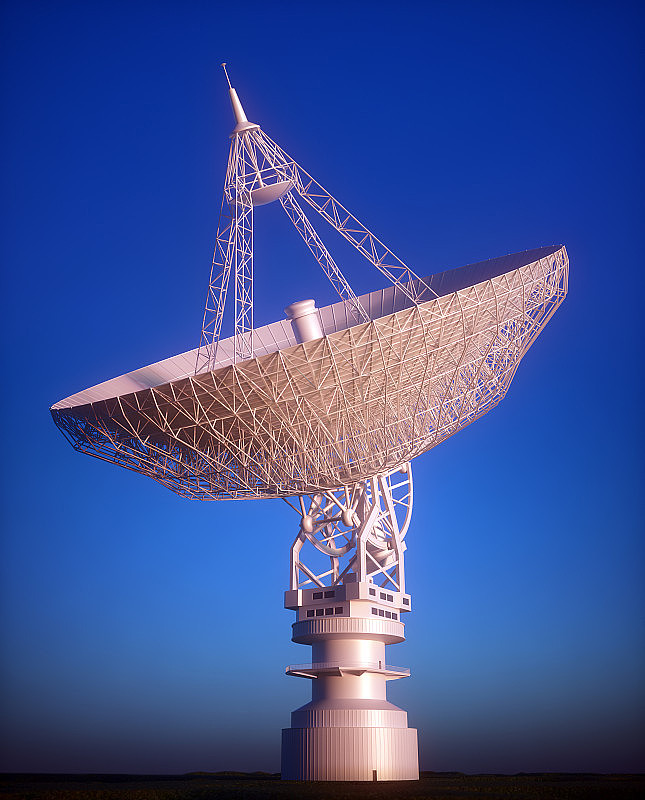 巨型卫星天线接收信号