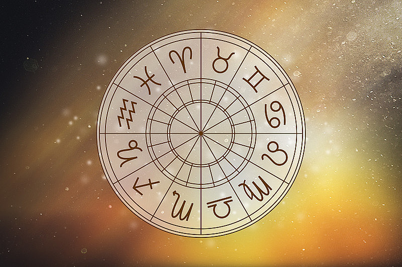 星象圈，以星空为背景的黄道十二宫的标志。插图的星座