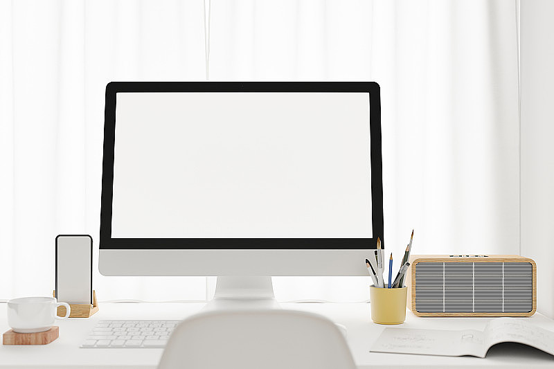 工作空间与原型空白屏幕笔记本电脑。