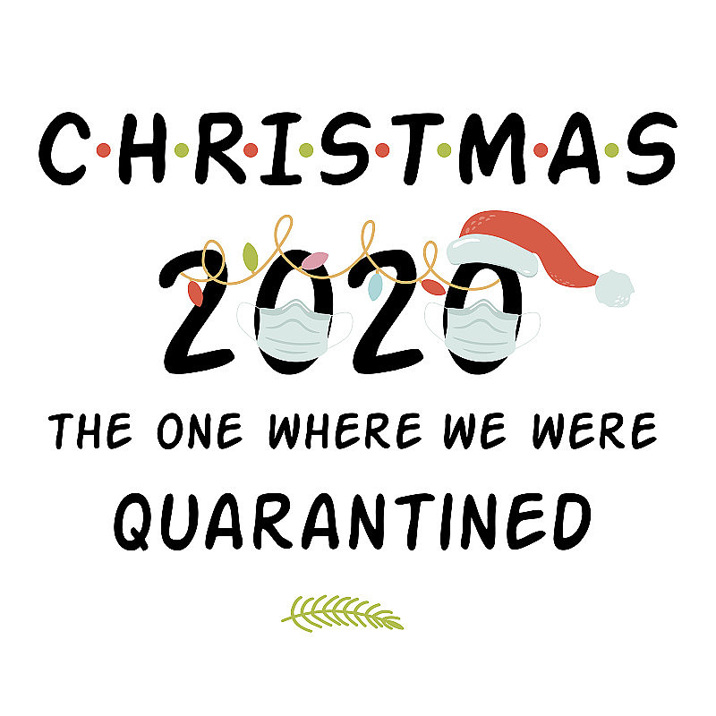 检疫圣诞2020快乐检疫圣诞quote黑色书法祝愿新年检疫党元素。