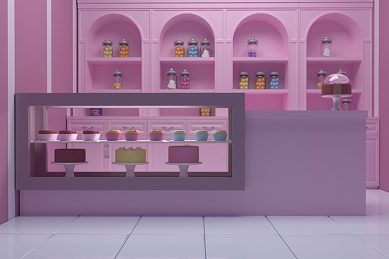 糖果店。三维渲染