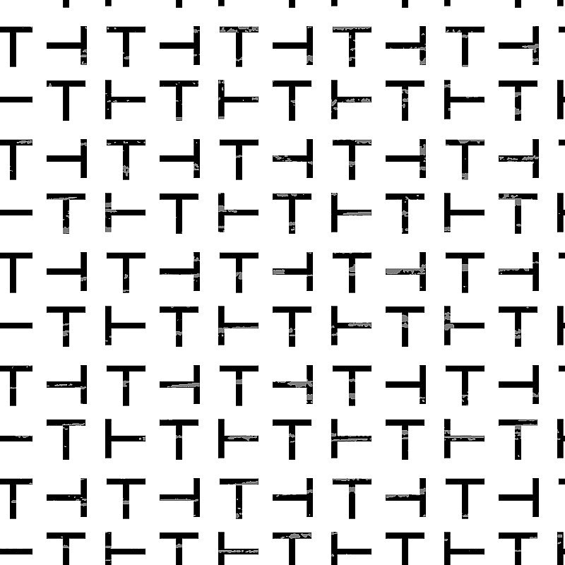 T形黑色字母-标志在白色背景与古老的纹理。无缝的矢量图