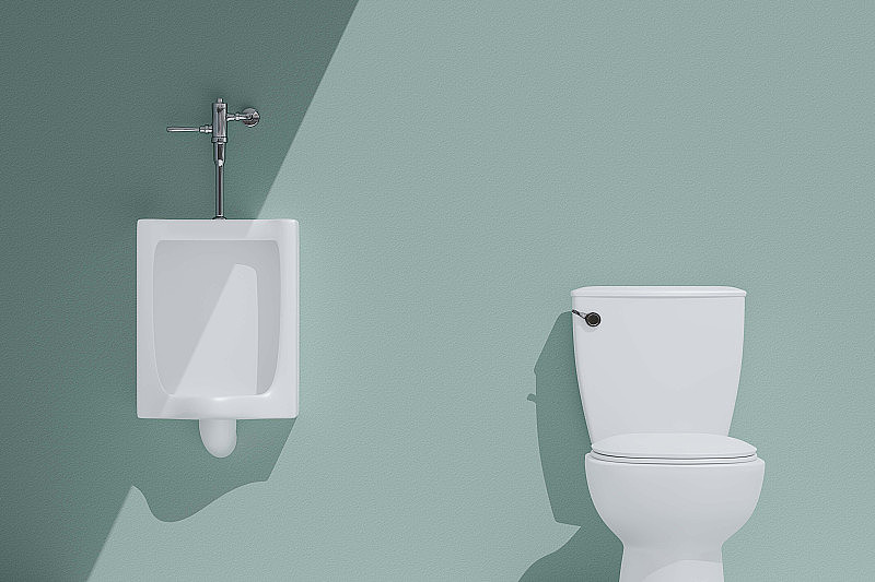 商业厕所-小便器- 3d渲染
