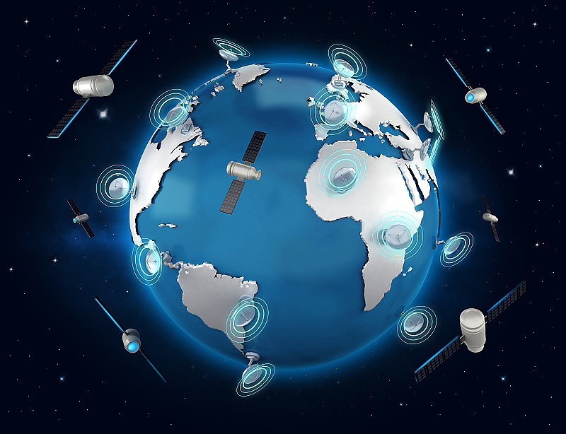 全球卫星通信概念