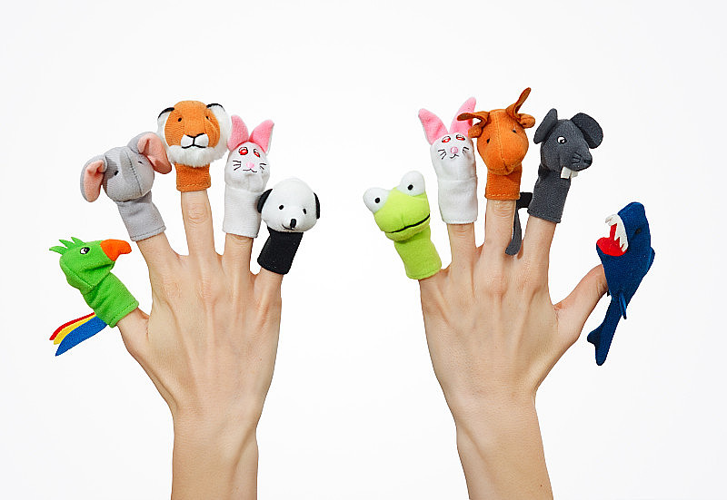 手与动物手指木偶
