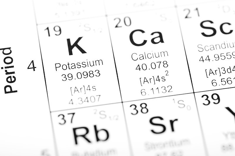 元素周期表钾和钙元素