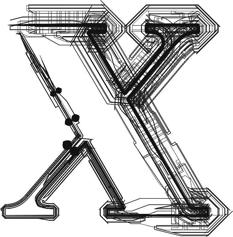 技术上的字体。字母x