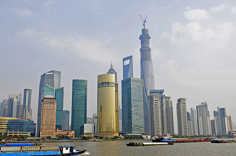 东方明珠，上海金茂环球金融中心