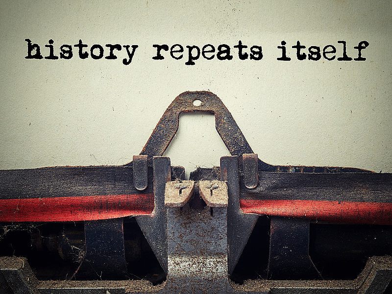 老式打字机的历史会重复文本
