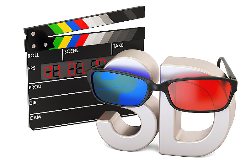 3D电影概念与3D眼镜和数字电影拍板，3D渲染