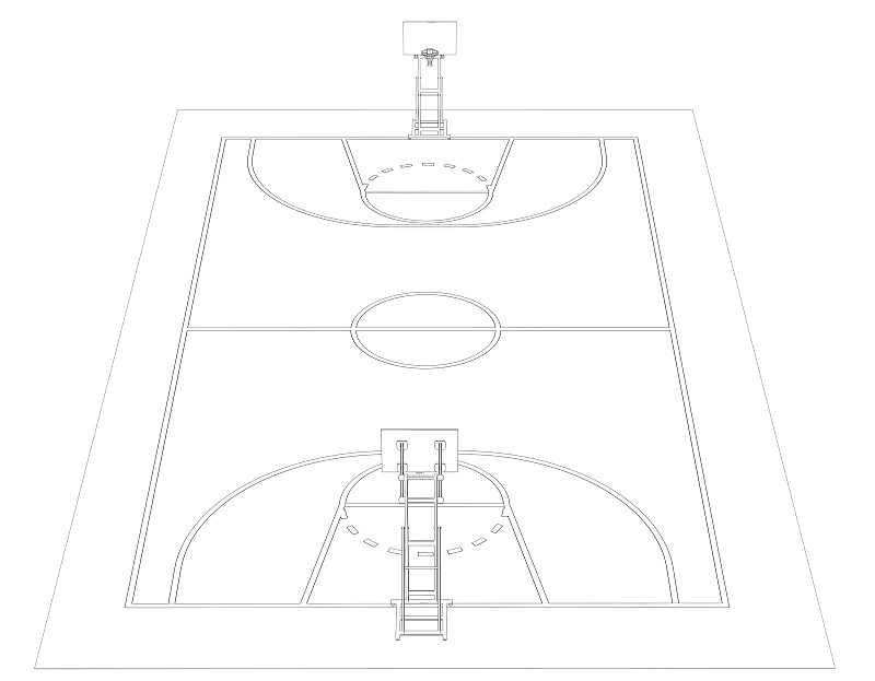 篮球场 线框