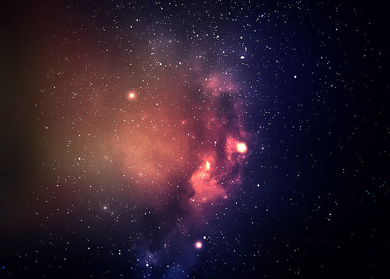 在距离我们许多光年远的深太空中的恒星场