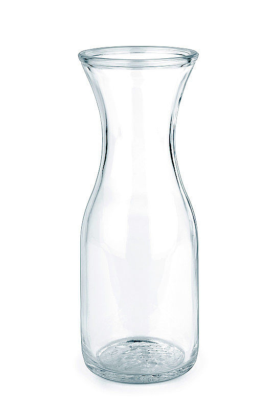 玻璃花瓶孤立在白色