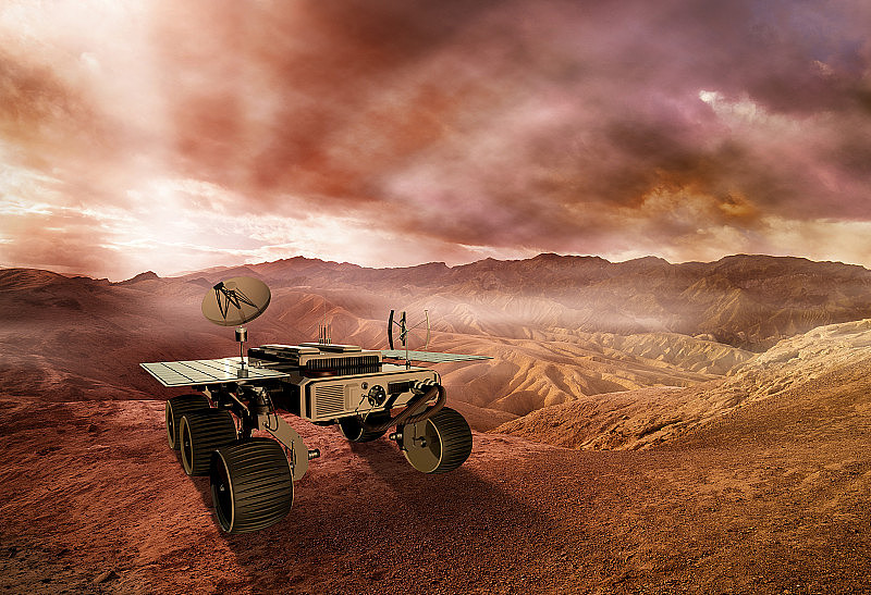 火星探测器正在探索这颗红色星球的表面