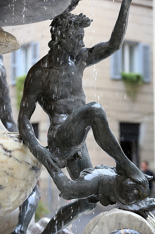 Mattei广场的Fontana delle Tartarughe(乌龟喷泉)。罗马,意大利